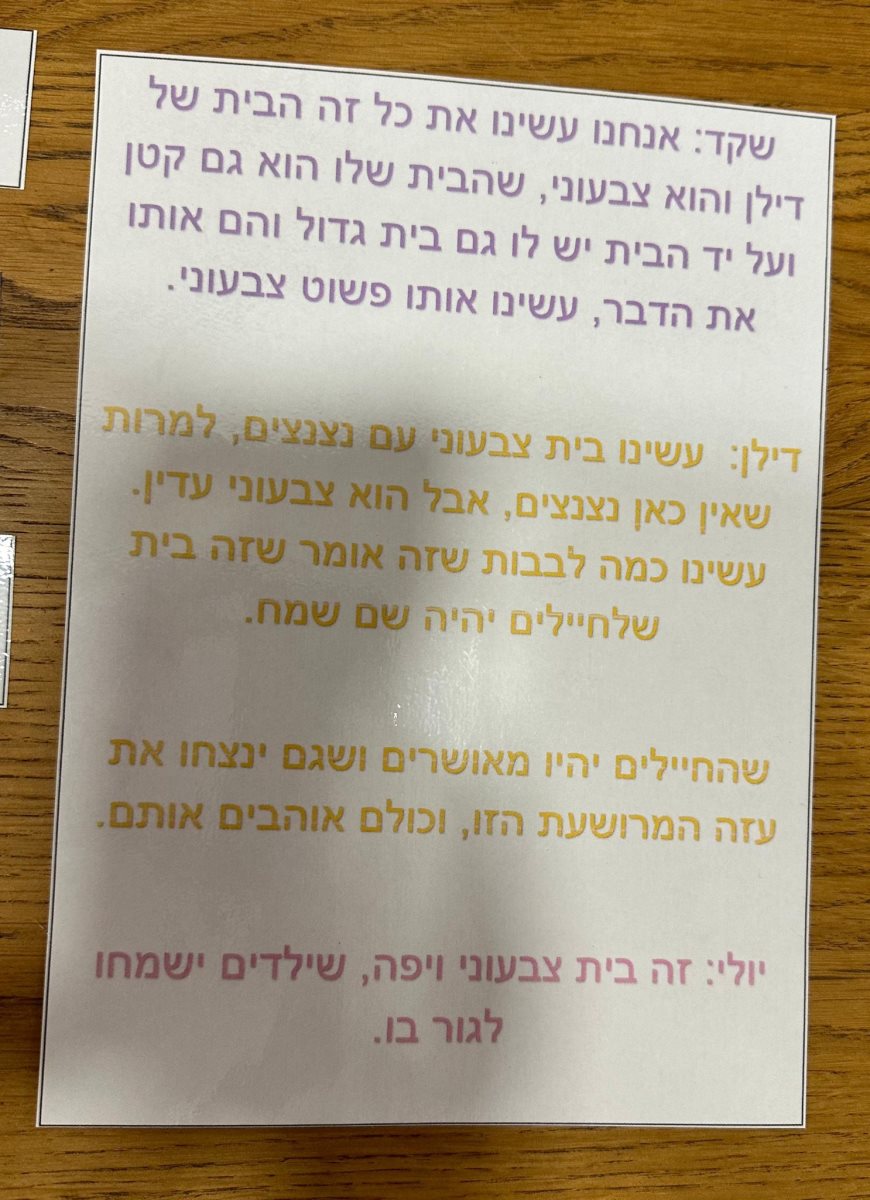 המשפטים שכתבו ילדי אחד הגנים לאחר שעברו את הפעילות בתחילת השנה