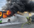 בשישי: שריפה פרצה באוטובוס בסמוך לקניון איילון, פצוע פונה לבית חולים
