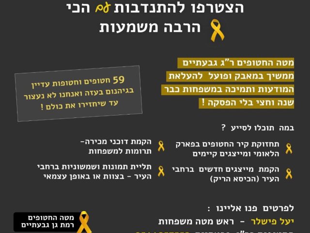 צילום באדיבות מטה משפחות החטופים ברמת גן-גבעתיים